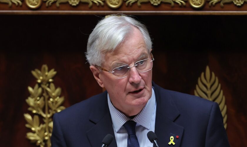 Le Premier ministre Michel Barnier le 8 octobre 2024 à l'Assemblée nationale à Paris