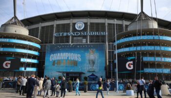 Soccer Football - Premier League - Manchester City v Brentford - Etihad Stadium, Manchester, Britain - September 14, 2024 General view outside the stadium before the match REUTERS/Phil Noble EDITORIAL USE ONLY. NO USE WITH UNAUTHORIZED AUDIO, VIDEO, DATA, FIXTURE LISTS, CLUB/LEAGUE LOGOS OR 'LIVE' SERVICES. ONLINE IN-MATCH USE LIMITED TO 120 IMAGES, NO VIDEO EMULATION. NO USE IN BETTING, GAMES OR SINGLE CLUB/LEAGUE/PLAYER PUBLICATIONS. PLEASE CONTACT YOUR ACCOUNT REPRESENTATIVE FOR FURTHER DETAI