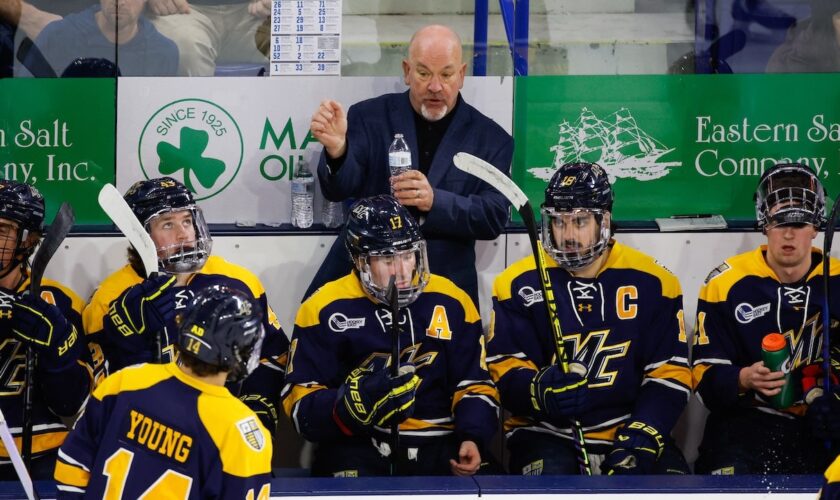 College hockey equipment manager forced to play goalie in huge NCAA Division I game