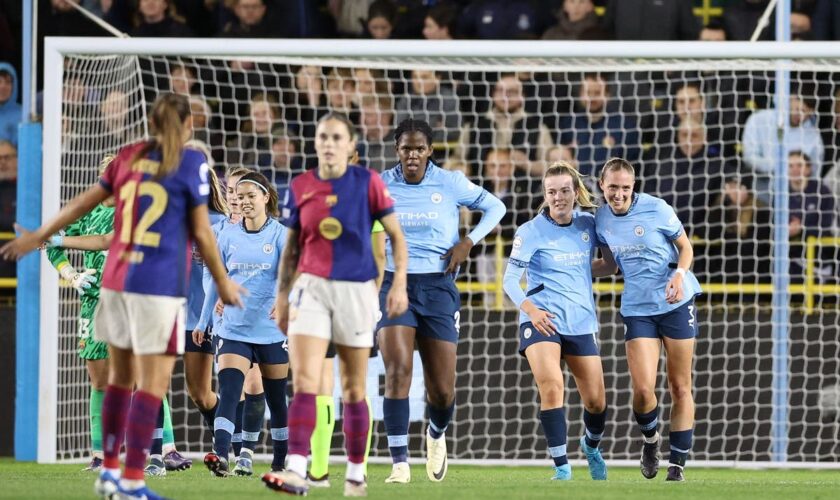 Bunny Shaw scores as Man City shock holders Barcelona in Women’s Champions League