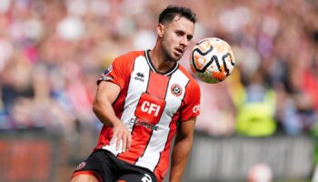 Sheffield United's George Baldock in action during the Premier League match at Bramall Lane, Sheffield. Picture date: Sunday August 27, 2023.