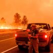 Un habitant évacue alors qu'un incendie s'est déclaré près du Paynes Creek, en Californie, en juillet 2024.