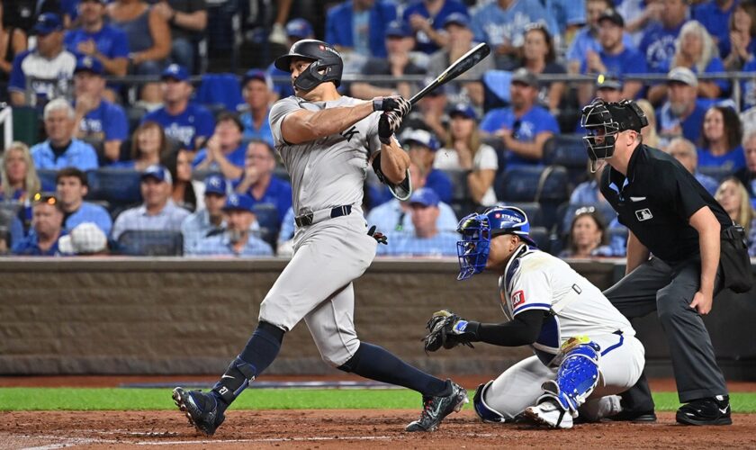 Giancarlo Stanton joins Babe Ruth on epic playoff list to lift Yankees over Royals in ALDS Game 3