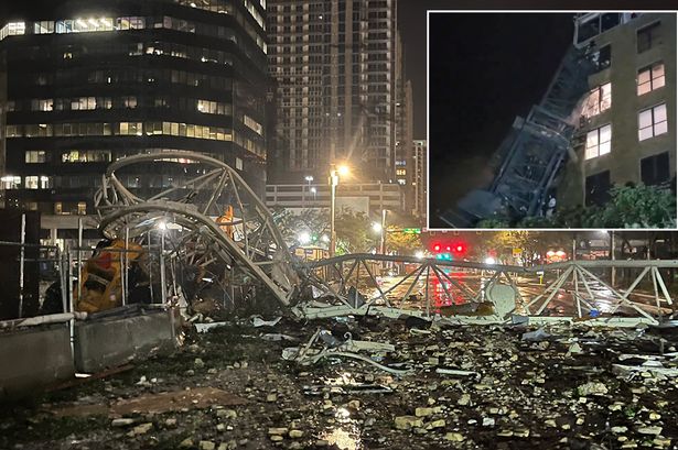 Hurricane Milton: Heart-stopping moment crane topples over as ferocious winds exceed 100mph