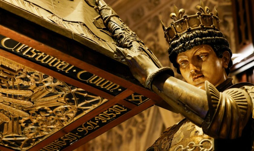 The mausoleum of Christopher Columbus in Seville Cathedral, Spain. Pic: Reuters