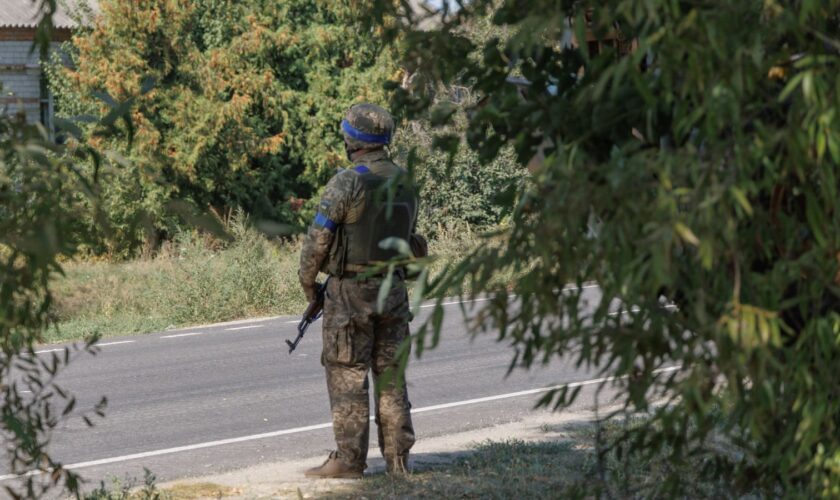 A Ukrainian soldier in Sudzha, Kursk Region, Russia. File pic: Getty