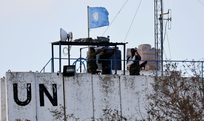 Members of UNIFIL observer the Lebanese-Israeli border. File pic: Reuters