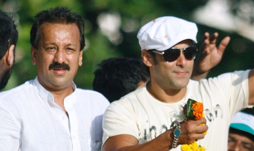 Baba Siddique (L) with Bollywood actor Salman Khan (R) in 2009. Pic: Reuters