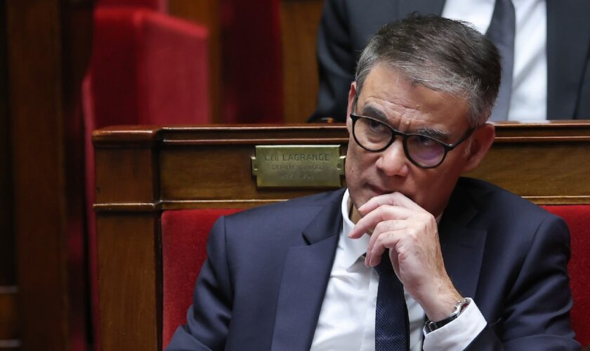 Le premier secrétaire du PS Olivier Faure, le 8 octobre 2024 à l'Assemblée nationale à Paris