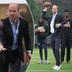 Prince William, 42, dons some VERY white trainers and pairs it with a suit as he heads to NFL event in London