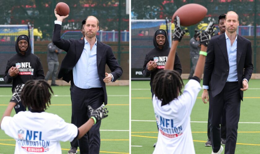 Prince William shows off 'unbelievable arm' playing American football