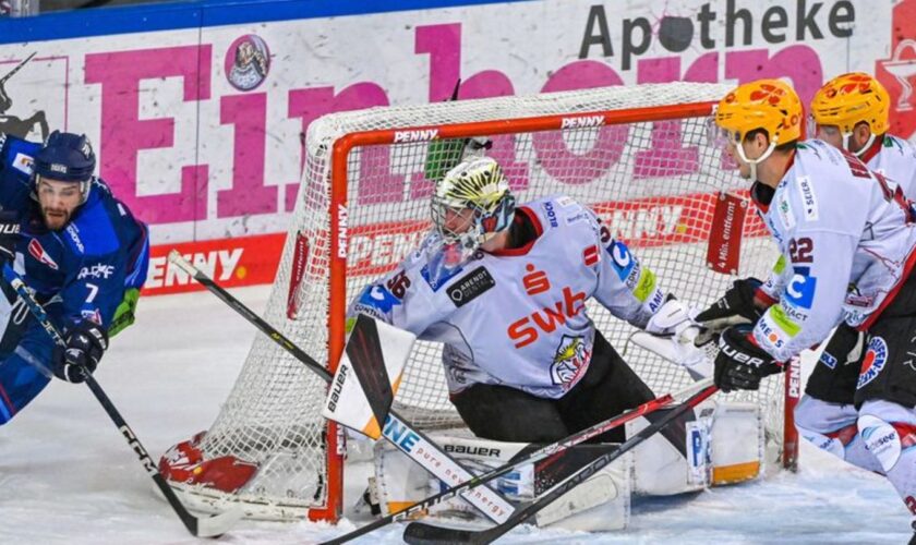 Torhüter Maximilian Franzreb (M) und Co. gelingt in der Königsklasse der Einzug in die nächste Runde. Foto: Armin Weigel/dpa