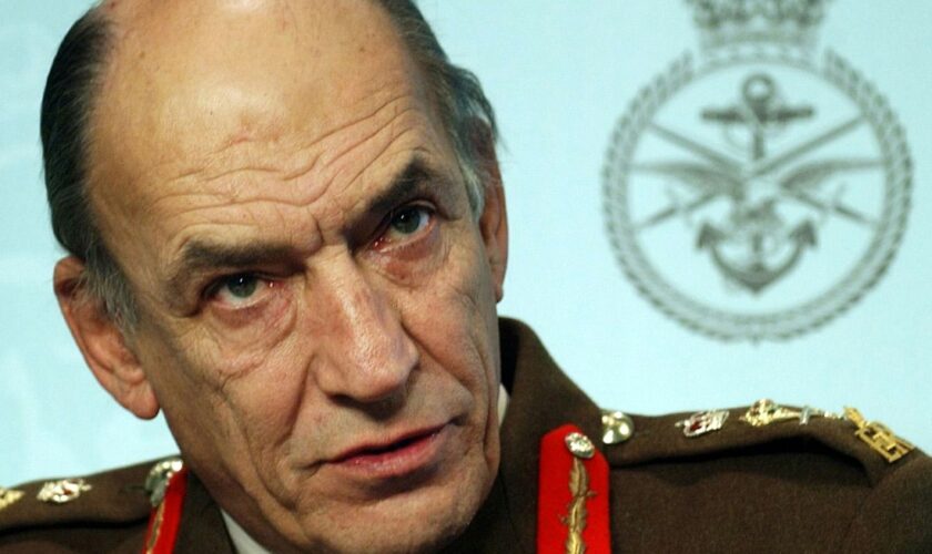 Britain's General Sir Mike Jackson makes a statement in London, about the court martial of three British soldiers in Osnabrueck, Germany January 18, 2005. Three British soldiers pleaded not guilty at a court martial on Tuesday to abusing and sexually humiliating Iraqi civilians in May 2003, although one admitted he had beaten a detained man. [Lance corporals Darren Larkin and Mark Cooley and Corporal Daniel Kenyon, all from the Royal Regiment of Fusiliers, face charges of mistreating Iraqis duri