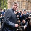 1922 Committee chairman Sir Graham Brady makes a statement outside Parliament after Liz Truss announced her resignation as PM. Pic: PA