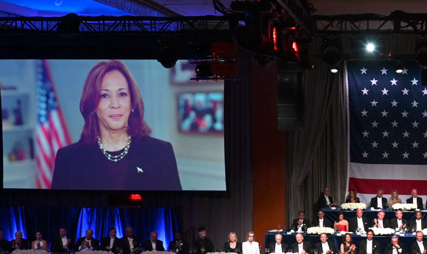 Critics drag Harris for 'cringe' pre-recorded video aired during Catholic charity dinner