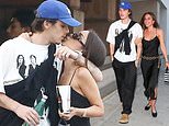 Cruz Beckham, 19, passionately kisses girlfriend Jackie Apostle, 30, as they enjoy a loved-up shopping trip in Beverly Hills