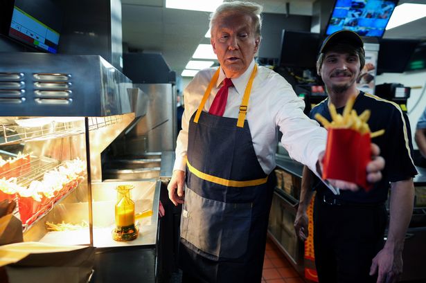 Donald Trump bizarrely works in McDonald's and says 'he might come back and do it again'