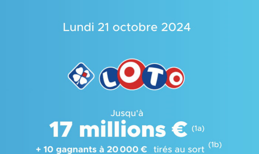 Résultat Loto (FDJ) : le tirage de ce lundi 21 octobre 2024, 17 millions d'euros en jeu