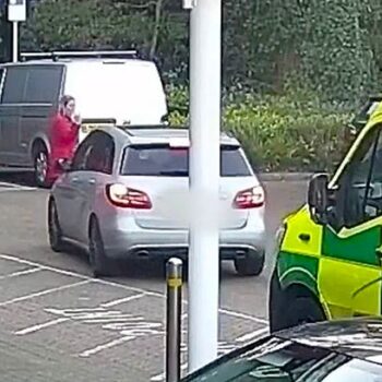 Moment wealthy property manager drives car at sister-in-law outside Tesco in bitter feud