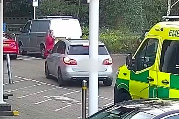 Moment wealthy property manager drives car at sister-in-law outside Tesco in bitter feud