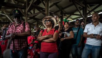 Rassemblement contre la vie chère, à Fort-de-France, sur l'île de la Martinique, le 19 octobre 2024