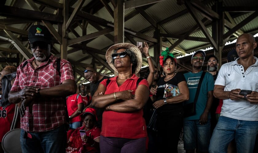 Rassemblement contre la vie chère, à Fort-de-France, sur l'île de la Martinique, le 19 octobre 2024