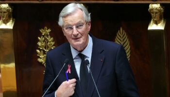 Le Premier ministre Michel Barnier prononce sa déclaration de politique générale à l'Assemblée nationale à Paris, le 1er octobre 2024