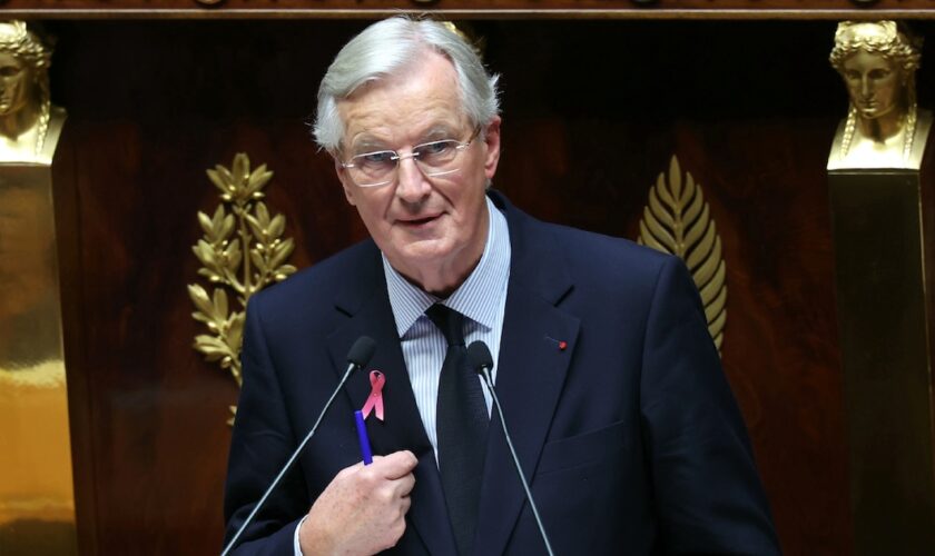 Le Premier ministre Michel Barnier prononce sa déclaration de politique générale à l'Assemblée nationale à Paris, le 1er octobre 2024