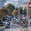 Emergency teams and police outside Turkish Aerospace in Ankara. Pic: AP