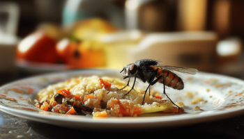 Attention : si une mouche se pose sur votre assiette, elle peut y vomir et faire des dégâts