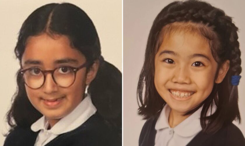 Nuria Sajjad, left, and Selena Lau, both eight, died after a car crashed into a school in Wimbledon