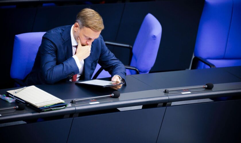 Bundesfinanzminister Christian Lindner im Bundestag