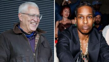 Tranmere Rovers' chairman and owner Mark Palios and A$ap Rocky