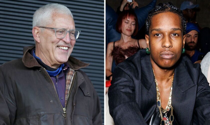 Tranmere Rovers' chairman and owner Mark Palios and A$ap Rocky