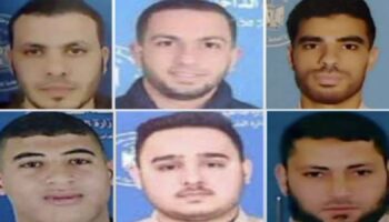 Top left to bottom right: Al Jazeera journalists Alaa Salameh, Anas al-Sharif,  Talal Arrouki, Hossam Shabat, Ashraf Salameh and Ismael Abu Omar