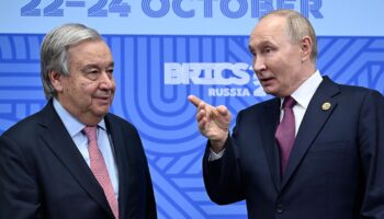 Brics-Gipfel in Kasan: "Hat beim Zuschauen wehgetan": Putin demütigt UN-Generalsekretär Guterres