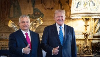 Viktor Orbàn et le Donald Trump à Mar-a-Lago, le 11 juillet dernier, sur une photo publiée par le Premier ministre hongrois sur X.