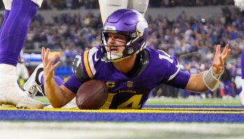 NFL world erupts in fury over missed facemask penalty after Vikings' Sam Darnold has helmet twisted around