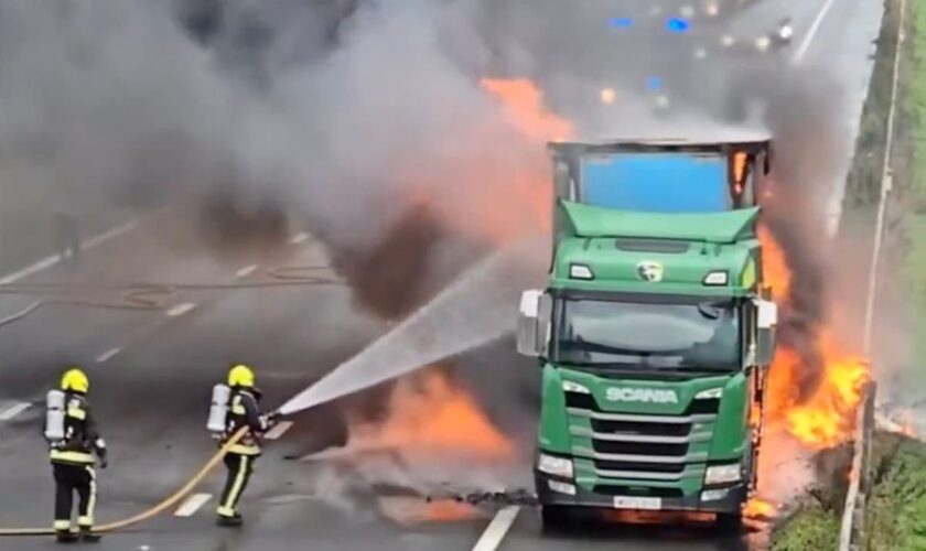 Massive lorry fire on M5 motorway sparks major delays