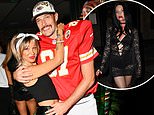 Lou Teasdale and footballer Andy Carroll cosy up together as they make first public appearance at Hallozeem bash - following his split from wife Billi Mucklow