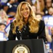 Beyoncé appeared on stage at the event for Kamala Harris. Pic: AP