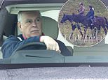 Prince Andrew chats to dog walkers as he travels home from morning ride in Windsor - days before King Charles set to 'axe private security team'