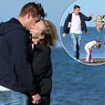 Tom Parker's widow Kelsey shares a romantic kiss on the beach with boyfriend Will Lindsay during a family holiday - two years after The Wanted star's death