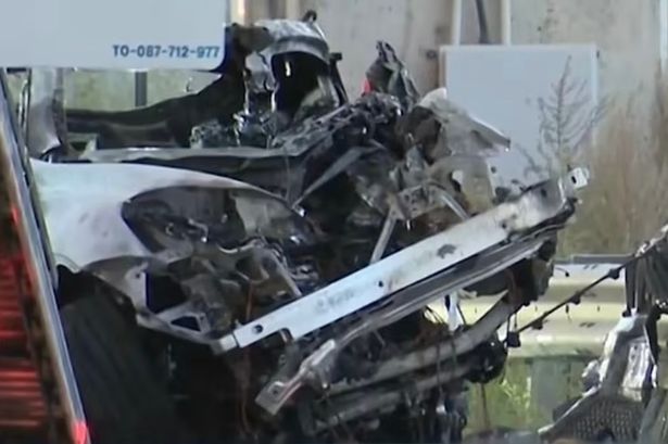 Four killed after speeding Tesla crashes into guard rail and explodes in fireball