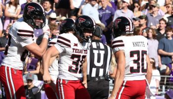 Texas Tech kicker flashes MAGA shirt after scoring touchdown on trick play