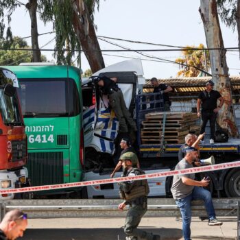 One killed after truck rams bus stop near Tel Aviv - as Iranian leader responds to Israeli strikes