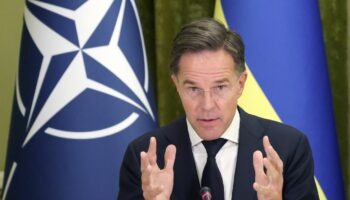 Le nouveau secrétaire général de l'Otan Mark Rutte à Kiev, le 3 octobre 2024