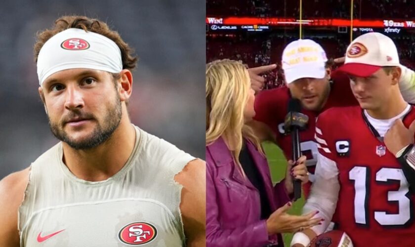 NFL star Nick Bosa crashes teammate’s post-game interview to declare support for Donald Trump