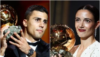 Rodri wins Ballon d’Or as Barcelona’s Aitana Bonmati claims Feminin award second year running