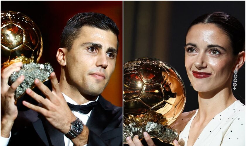 Rodri wins Ballon d’Or as Barcelona’s Aitana Bonmati claims Feminin award second year running